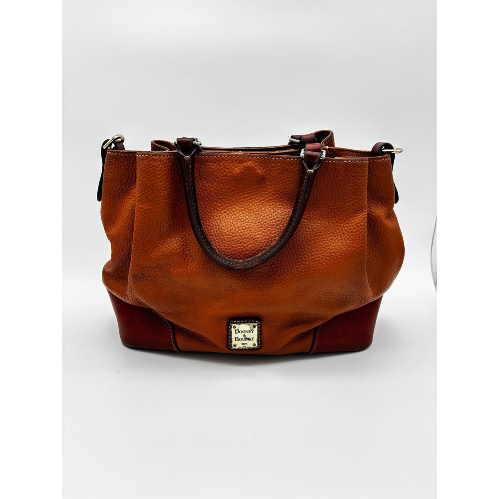 Dooney & Bourke Pebbled Leather Satchel Bag Ginger Brown Handbag - Picture 1 of 7